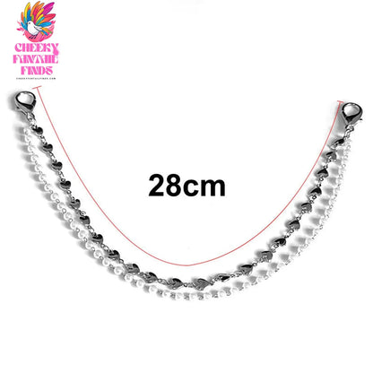 1PCS Charm Tassel Heart Pendant Boot Shoe Chain Sneakers Jewelry For Women Unisex Trendy Sports Shoes Chain Party Jewelry Gift Cheeky Fantail Finds