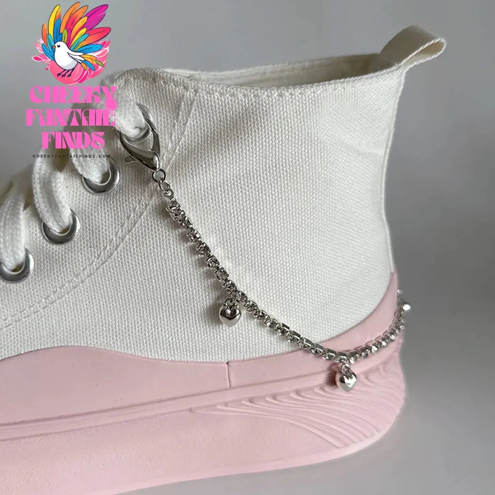 1PCS Charm Tassel Heart Pendant Boot Shoe Chain Sneakers Jewelry For Women Unisex Trendy Sports Shoes Chain Party Jewelry Gift Cheeky Fantail Finds