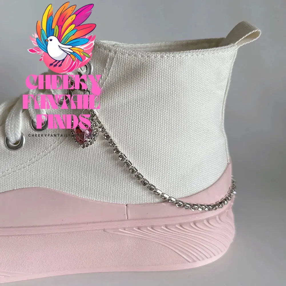 1PCS Charm Tassel Heart Pendant Boot Shoe Chain Sneakers Jewelry For Women Unisex Trendy Sports Shoes Chain Party Jewelry Gift Cheeky Fantail Finds