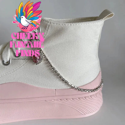 1PCS Charm Tassel Heart Pendant Boot Shoe Chain Sneakers Jewelry For Women Unisex Trendy Sports Shoes Chain Party Jewelry Gift Cheeky Fantail Finds