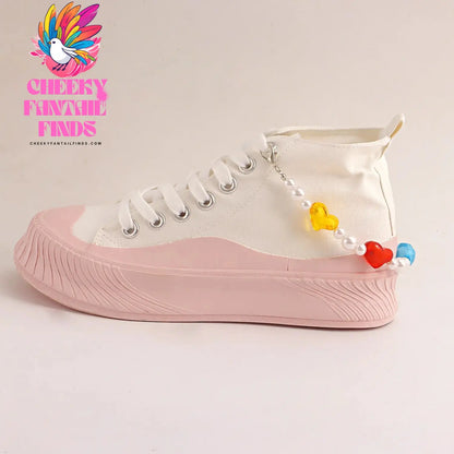 1PCS Charm Tassel Heart Pendant Boot Shoe Chain Sneakers Jewelry For Women Unisex Trendy Sports Shoes Chain Party Jewelry Gift Cheeky Fantail Finds