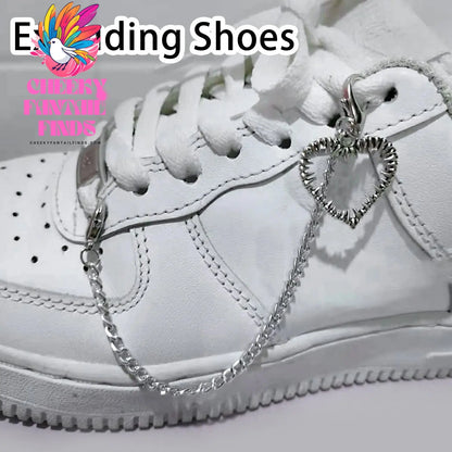 1PCS Charm Tassel Heart Pendant Boot Shoe Chain Sneakers Jewelry For Women Unisex Trendy Sports Shoes Chain Party Jewelry Gift Cheeky Fantail Finds
