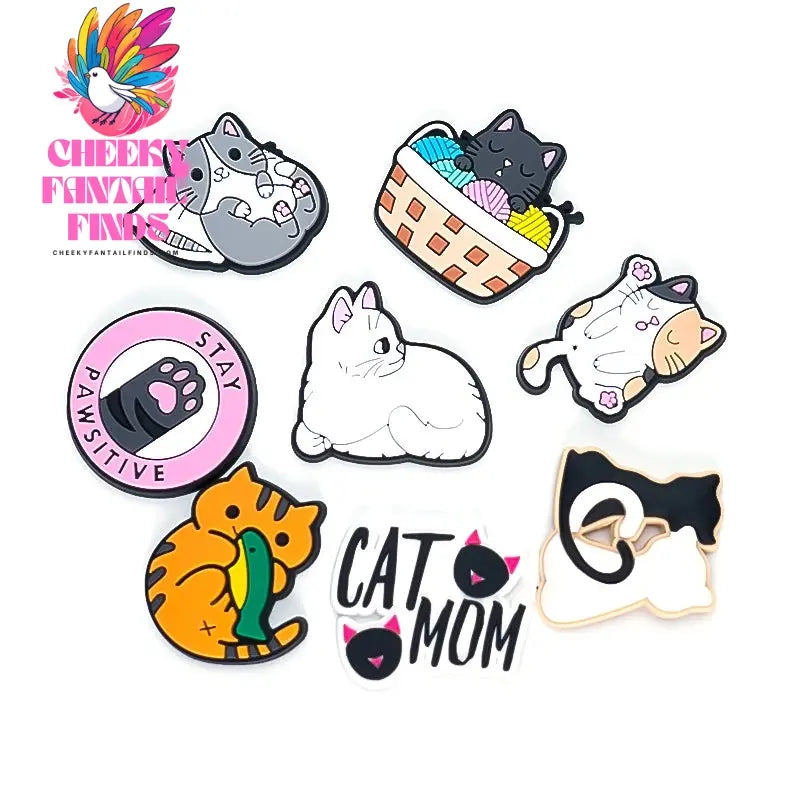 1PCS Cute Cats Shoe Charms Black Cat Shoe Accessories for Clogs Women's Snadal Decoration Men Kids Slippers Buckle Pins Pendants - Cheeky Fantail Finds