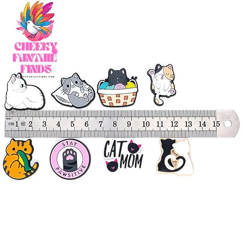1PCS Cute Cats Shoe Charms Black Cat Shoe Accessories for Clogs Women's Snadal Decoration Men Kids Slippers Buckle Pins Pendants - Cheeky Fantail Finds