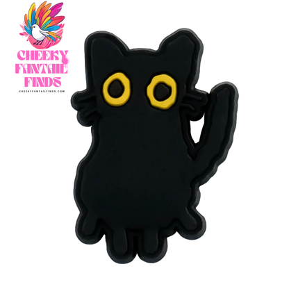 1PCS Cute Cats Shoe Charms Black Cat Shoe Accessories for Clogs Women's Snadal Decoration Men Kids Slippers Buckle Pins Pendants - Cheeky Fantail Finds