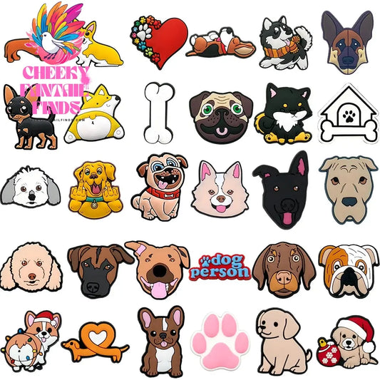 1PCS Cute Dogs Shoe Charms Dog Claw Bone Clogs Accessories Pins Women Men Fashion Style Shoe Decoration Kawaii Dog Sandal Buckle Cheeky Fantail Finds