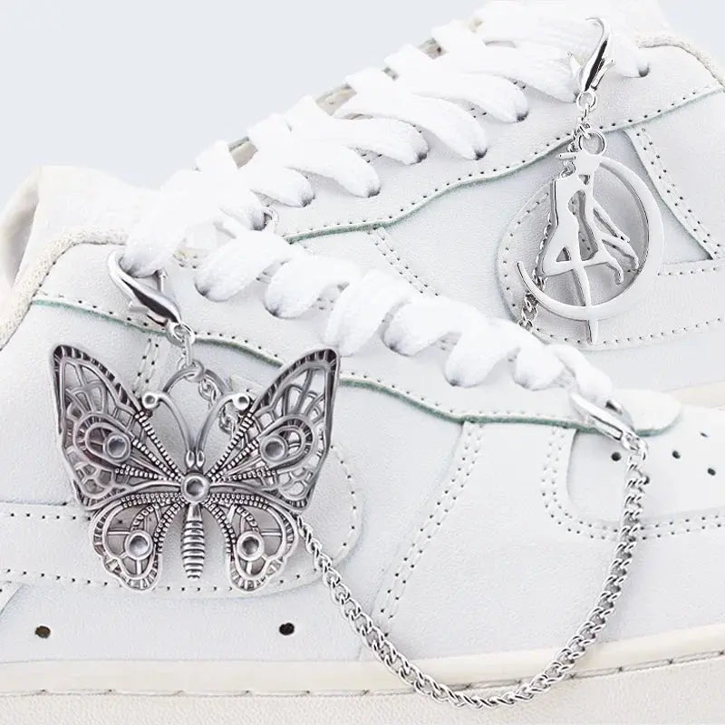 1PCS Luxurious Diamond DIY Heart Star Pearl Shoe Chain Punk Original Detachable Studded Pentagram Shoe Accessories Jewelry Penda Cheeky Fantail Finds
