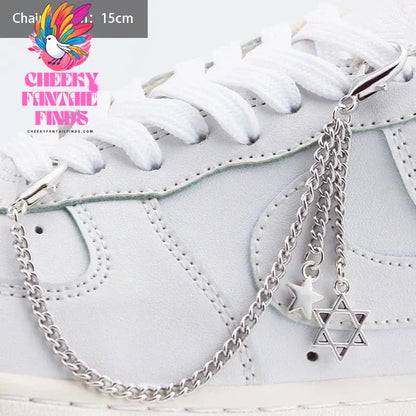 1PCS Luxurious Diamond DIY Heart Star Pearl Shoe Chain Punk Original Detachable Studded Pentagram Shoe Accessories Jewelry Penda Cheeky Fantail Finds