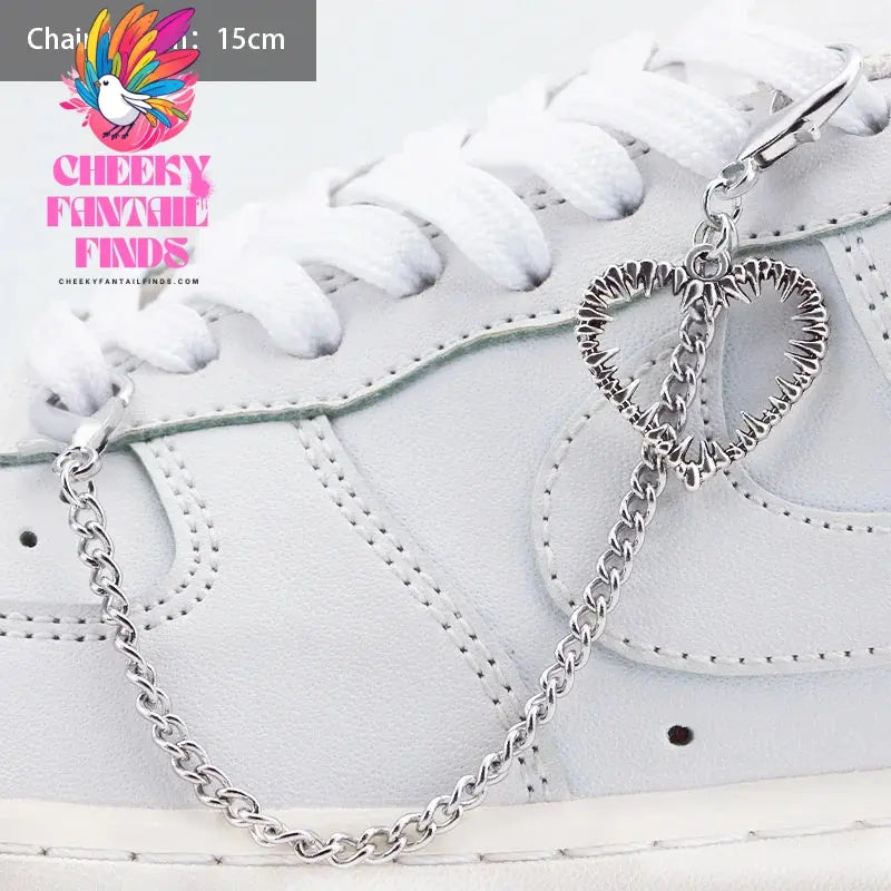 1PCS Luxurious Diamond DIY Heart Star Pearl Shoe Chain Punk Original Detachable Studded Pentagram Shoe Accessories Jewelry Penda Cheeky Fantail Finds