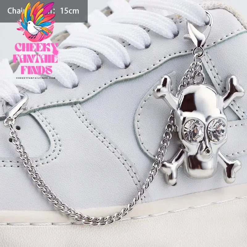 1PCS Luxurious Diamond DIY Heart Star Pearl Shoe Chain Punk Original Detachable Studded Pentagram Shoe Accessories Jewelry Penda Cheeky Fantail Finds