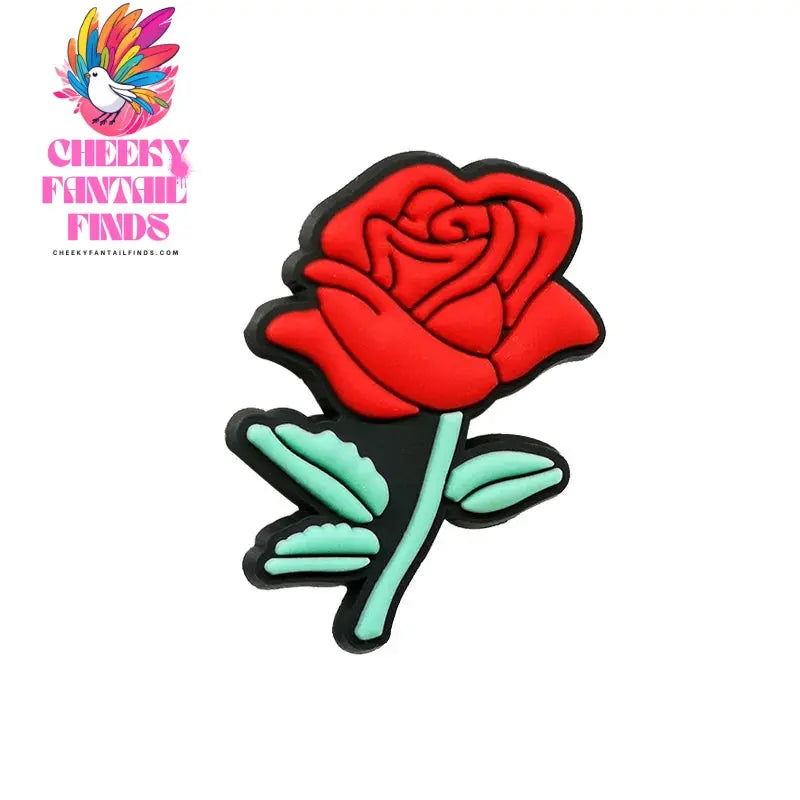 1PCS Valentine's Day Series Shoe Charms Love Rose Diamond Kiss Shoe Buckle Accessories for Couple Romantic Style Holiday Gift - Cheeky Fantail Finds