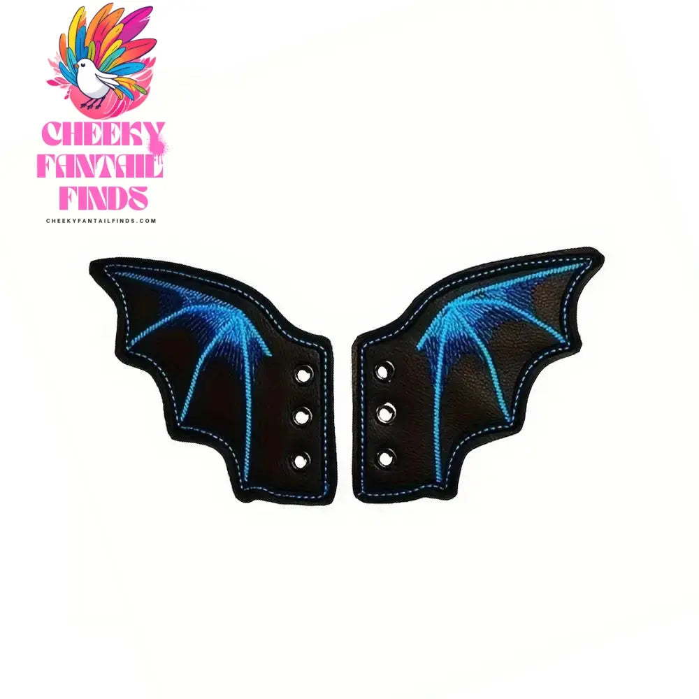 1Pair Angel Wing Shape Girls Boot Skate Shoes DIY Decorations Sneaker Clothing Shoelaces Decoration Punk Emo Style Halloween Cheeky Fantail Finds