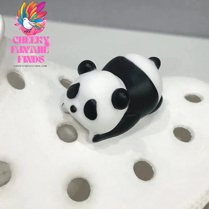 1Pcs Cute Panda Baby Shoe Charms Lovely Cartoon Stereoscopic Sandals Decorations Children DIY Slipper Hole Shoes Accessories New Cheeky Fantail Finds