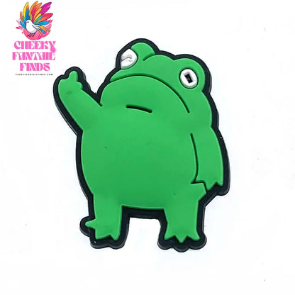 1Pcs Cute frog PVC Shoe Charms X-mas Gift Kids Shoes Accessories Girl Women Watermelon Pins Sandals Buckle Decoration Cheeky Fantail Finds