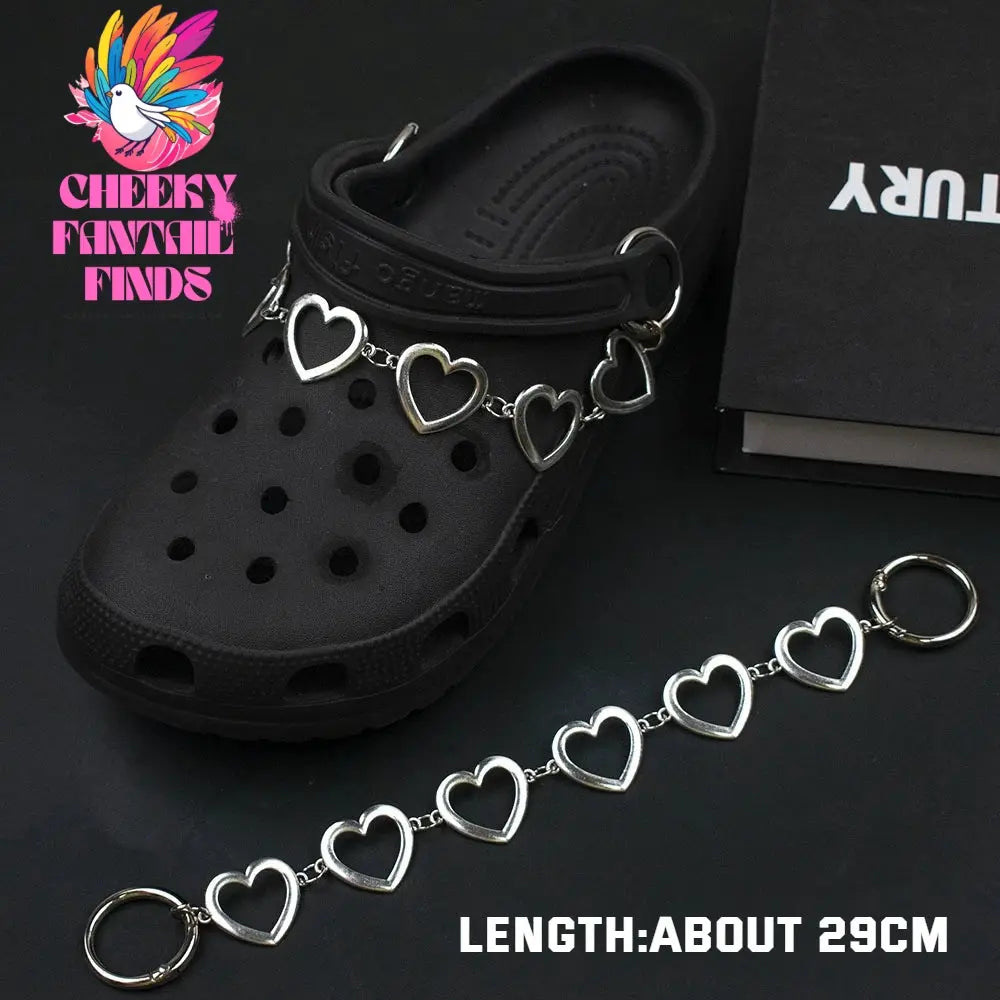 1Pcs Hip-hop Metal Sneaker Decoration Punk Fashion High-top Canvas Shoe Chain Dark Style Pin Men Women Slipper Sandal Accessorie Cheeky Fantail Finds