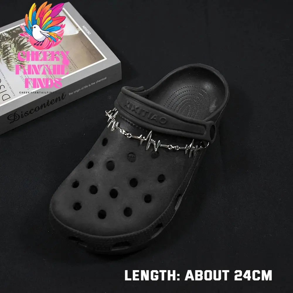 1Pcs Hip-hop Metal Sneaker Decoration Punk Fashion High-top Canvas Shoe Chain Dark Style Pin Men Women Slipper Sandal Accessorie Cheeky Fantail Finds