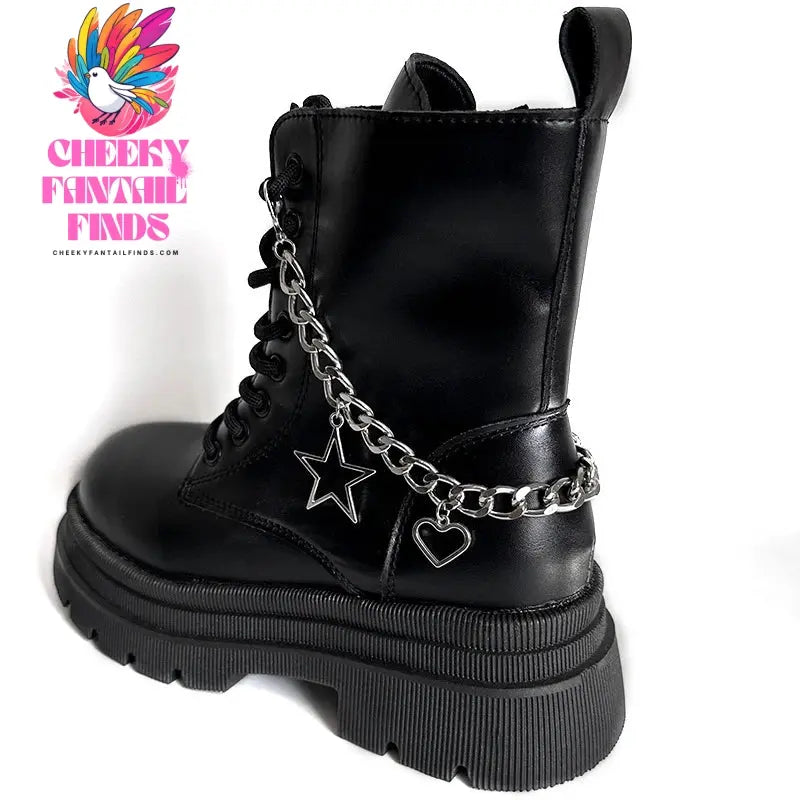 1Pcs Hollow Out Heart Star Charms Shoe Chains Martin Boots Canvas Shoes Buckles Decoration Y2k Shoes Accessories Cheeky Fantail Finds