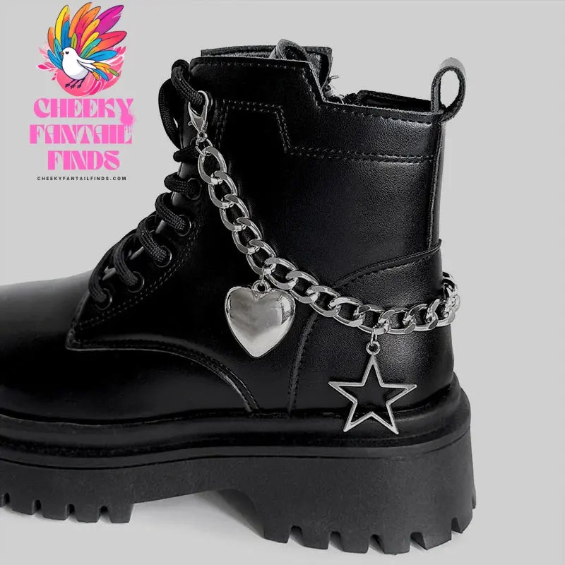 1Pcs Hollow Out Heart Star Charms Shoe Chains Martin Boots Canvas Shoes Buckles Decoration Y2k Shoes Accessories Cheeky Fantail Finds