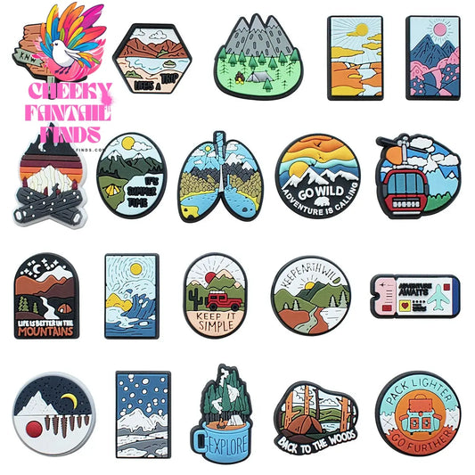 1Pcs PVC Beautiful landscape Shoe Charms for DIY Badge Clogs, Slides, Buckle Kids Adults, hole charms Cheeky Fantail Finds