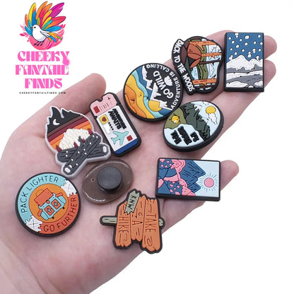 1Pcs PVC Beautiful landscape Shoe Charms for DIY Badge Clogs, Slides, Buckle Kids Adults, hole charms Cheeky Fantail Finds