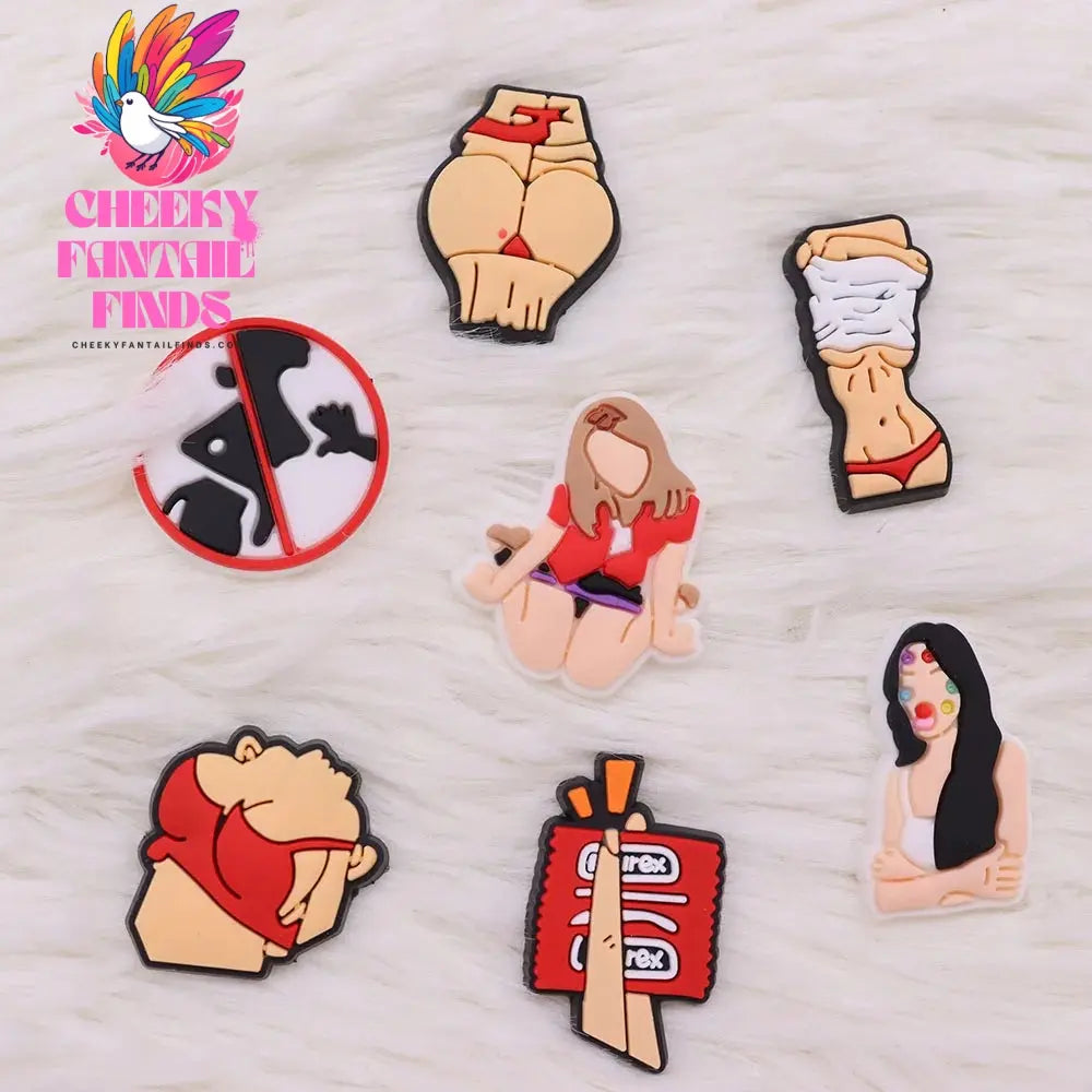 1Pcs PVC Sexy Body Part Woman Sandals Shoe Charms Accessories Shoe Buckle For Bracelet Kids Holiday Gift Cheeky Fantail Finds