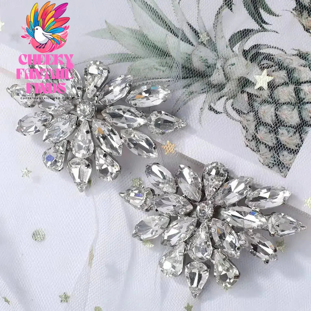 1Pcs Wedding DIY Detachable Charm Buckle Bridal Crystal Shoes Accessory Decoration Clip Women High Heel Rhinestone Shoe Buckles Cheeky Fantail Finds