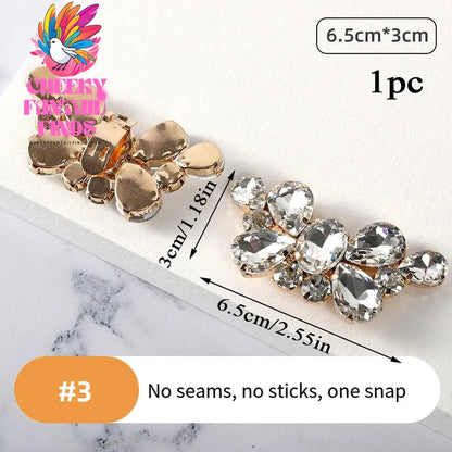 1Pcs Wedding DIY Detachable Charm Buckle Bridal Crystal Shoes Accessory Decoration Clip Women High Heel Rhinestone Shoe Buckles Cheeky Fantail Finds