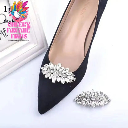 1Pcs Wedding DIY Detachable Charm Buckle Bridal Crystal Shoes Accessory Decoration Clip Women High Heel Rhinestone Shoe Buckles Cheeky Fantail Finds