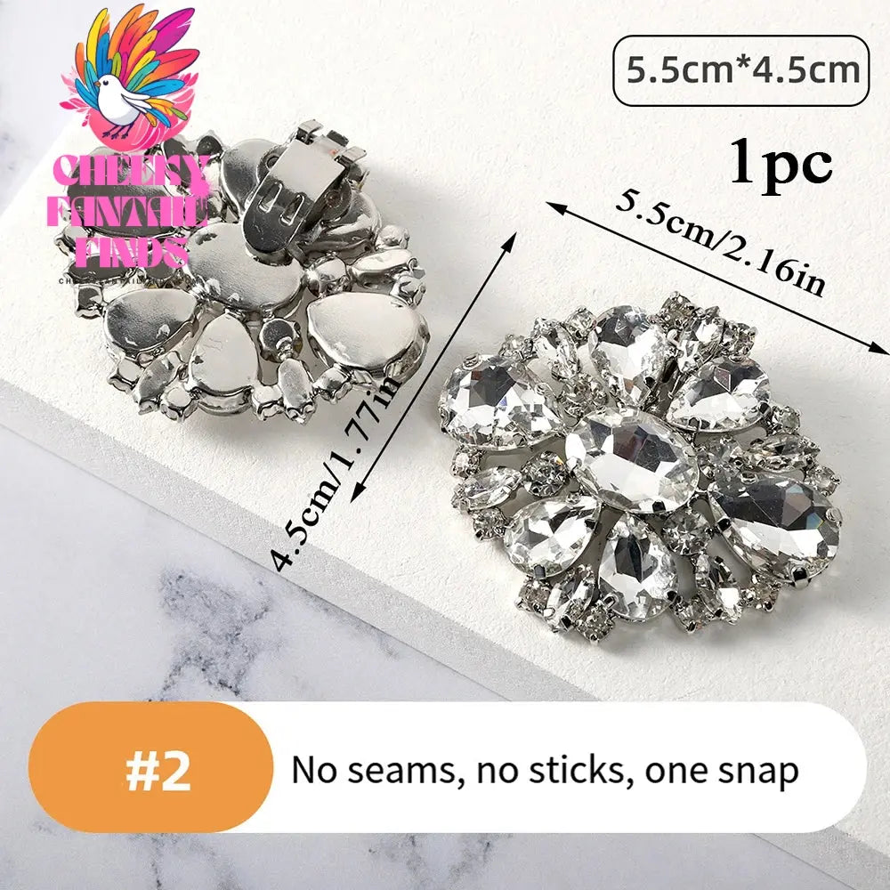 1Pcs Wedding DIY Detachable Charm Buckle Bridal Crystal Shoes Accessory Decoration Clip Women High Heel Rhinestone Shoe Buckles Cheeky Fantail Finds