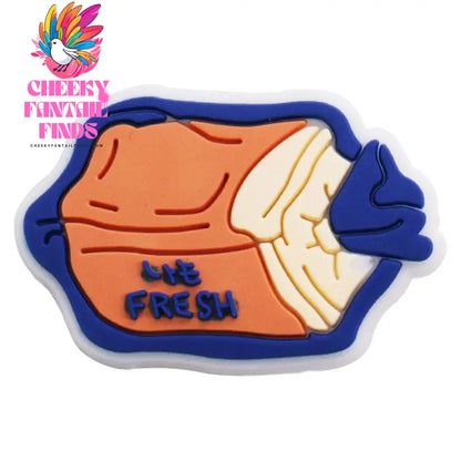 1Pcs Yummy Cookie Fried Chicken Chocolate Bar Candy Children Pvc Shoe Buckle Charms Clog Accessories Fit Women Sandals - Cheeky Fantail Finds