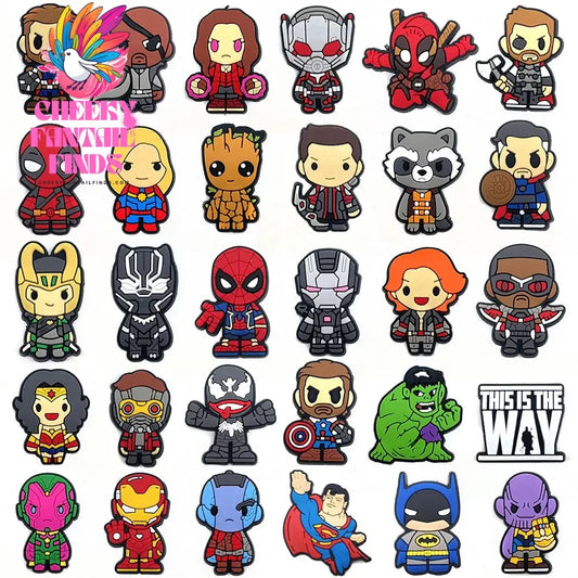 1Pcs superhero PVC Shoe Charms Cartoon DIY Garden Sandals Shoe Accessories For Clog Shoe Decorate Kids X-mas Gifts - Cheeky Fantail Finds
