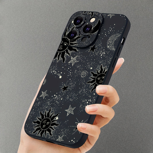 Universal Fit Imitation Star Sky Graphic TPU Soft Phone Case for iPhone 14/13/12/11 Series, Including Plus and Pro Models, with Shock-Absorbing Protection and Vibrant Graphic Design