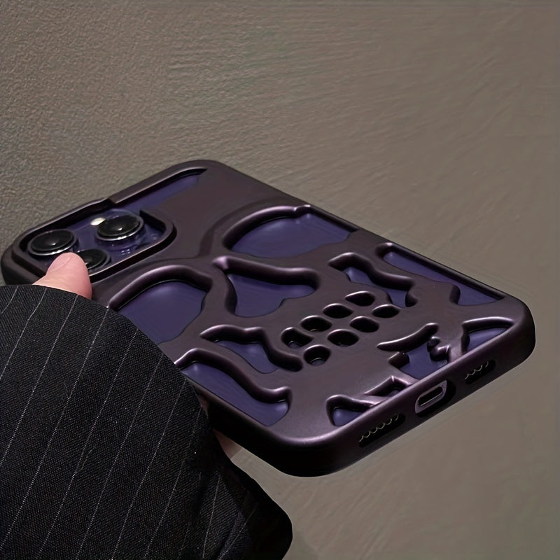 Hollow Skull Mobile Phone Case For IPhone14ProMax Soft Case 14 Protective Cover 14pro For iPhone 13Pro 11 Fashion 13promax Male 13 Female 12 For iPhone 12ProMax Cooling Model 12/11promax/ For iPhone 11