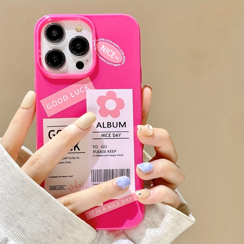 Rose Red Letter Flower 7/8plus Simple And High-end Transparent For Suitable For IPhone14promax Apple 13 Mobile Phone Case Couple Xsmax New 12pro Anti-fall Xr Silicone 11 Men's And Women's 13 All-inclusive Soft Shell Protectiv