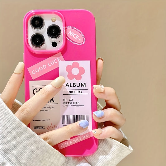 Rose Red Letter Flower 7/8plus Simple And High-end Transparent For Suitable For IPhone14promax Apple 13 Mobile Phone Case Couple Xsmax New 12pro Anti-fall Xr Silicone 11 Men's And Women's 13 All-inclusive Soft Shell Protectiv