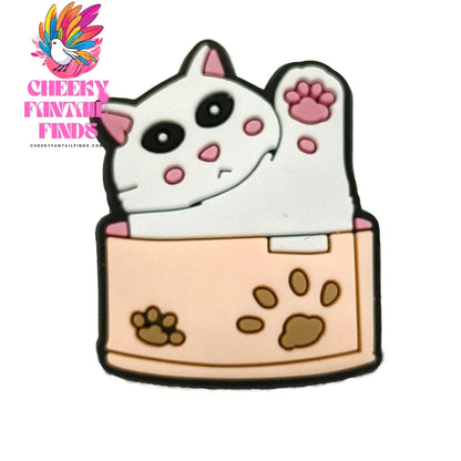 1pc Cute Cartoon Cats PVC Shoe Charms for Clogs Accessories Shoe Decorations Sandals Pins DIY  Kids Women Beach Bag Accessories - Cheeky Fantail Finds