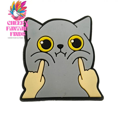 1pc Cute Cartoon Cats PVC Shoe Charms for Clogs Accessories Shoe Decorations Sandals Pins DIY  Kids Women Beach Bag Accessories - Cheeky Fantail Finds