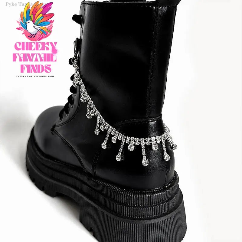 1pc Shoes Chain Decoration Luxury Rhinestone Chain Canvas Shoes Boots Shoes Accessories Diy Snap Hook Women Party Jewelry Cheeky Fantail Finds