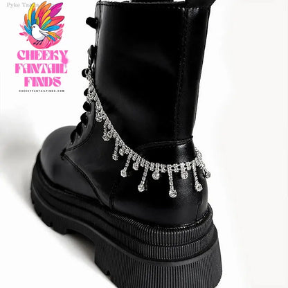 1pc Shoes Chain Decoration Luxury Rhinestone Chain Canvas Shoes Boots Shoes Accessories Diy Snap Hook Women Party Jewelry Cheeky Fantail Finds