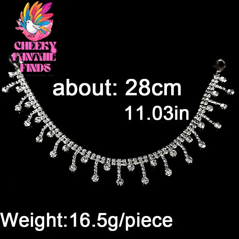 1pc Shoes Chain Decoration Luxury Rhinestone Chain Canvas Shoes Boots Shoes Accessories Diy Snap Hook Women Party Jewelry Cheeky Fantail Finds