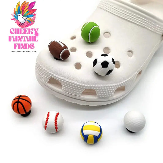 1pcs 3D Balls Shoe Charms Accessories Sneakers Shoe Decorations Pins for Clog Woman Men Football Clips Jeans Cheeky Fantail Finds