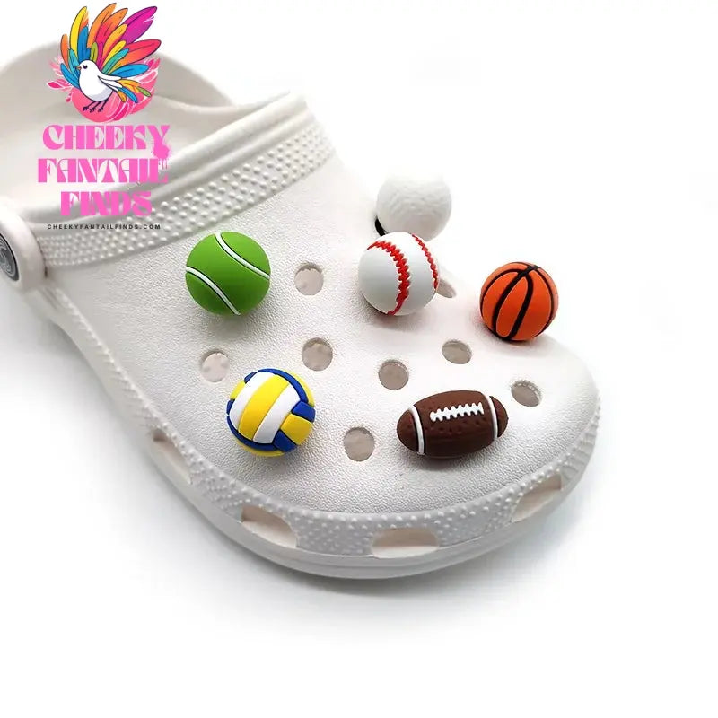 1pcs 3D Balls Shoe Charms Accessories Sneakers Shoe Decorations Pins for Clog Woman Men Football Clips Jeans Cheeky Fantail Finds