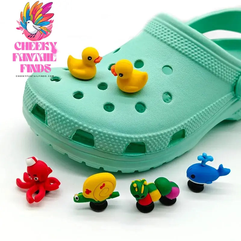 1pcs 3D Cute Dinosaur Rabbit Duck Shoe Charms Accessories Kawaii Bee Frog Sneakers Shoe Decorations Pins for Woman Men Sandal - Cheeky Fantail Finds