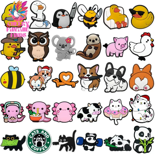 1pcs Animal Shoe Charms Cute Pins for Kids Men Women Gift Duck Cat Dog Owl Panda Shoe Accessories Decorations Buckle Ornaments - Cheeky Fantail Finds