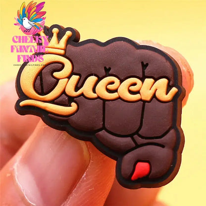 1pcs Black King Period PVC Theme Shoe Charms Decorations Melanin Magic Power Shoe Accessories Boy Bye Vote Shoes Buckle Pin Clip Cheeky Fantail Finds