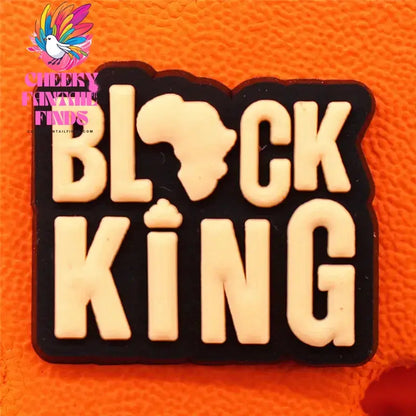 1pcs Black King Period PVC Theme Shoe Charms Decorations Melanin Magic Power Shoe Accessories Boy Bye Vote Shoes Buckle Pin Clip Cheeky Fantail Finds