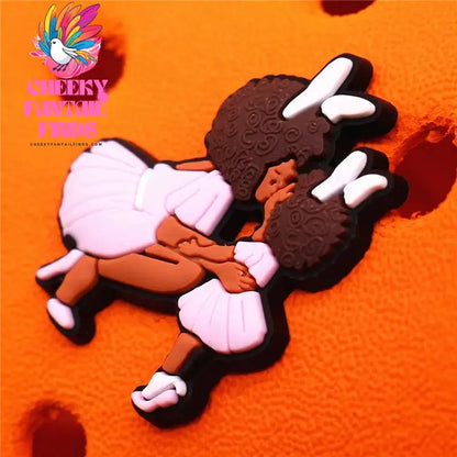 1pcs Black King Period PVC Theme Shoe Charms Decorations Melanin Magic Power Shoe Accessories Boy Bye Vote Shoes Buckle Pin Clip Cheeky Fantail Finds