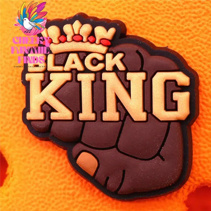 1pcs Black King Period PVC Theme Shoe Charms Decorations Melanin Magic Power Shoe Accessories Boy Bye Vote Shoes Buckle Pin Clip Cheeky Fantail Finds