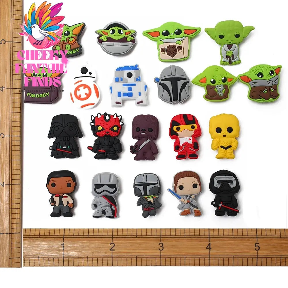 1pcs CCF Yoda Baby Popular Movie Series shoe Charms Designer for Shoe Charms Accessories for Classic Clog Kids Gift Hot Sale Cheeky Fantail Finds