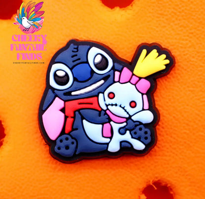 1pcs Cartoon movie Lilo Stitch Shoe Accessories Clog Charms Sandals Decoration Pink Stitch Angel PVC Clogs Buckle for Kids Gifts Cheeky Fantail Finds